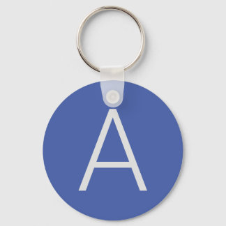 Monogram Blue Modern Add Your Name Initial Key Ring