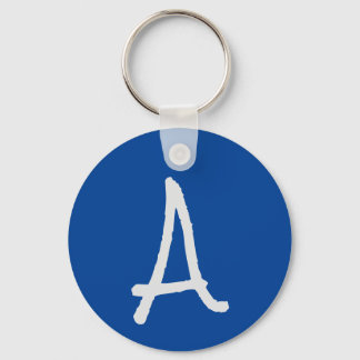 Monogram Blue Modern Add Your Name Initial Key Ring