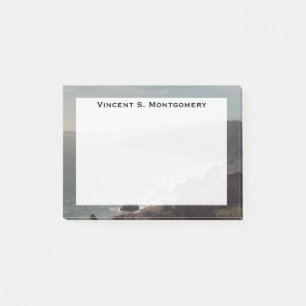 Monogram Blue Ocean Water, Grey Rocky Mountains Post-it Notes