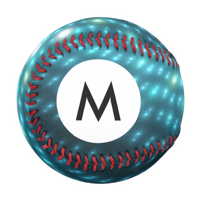 Monogram Blue Orbs 3D Baseball (Front Left)