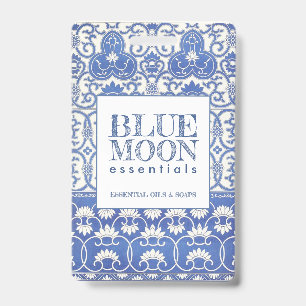 Monogram Blue Pattern Essential Oils Soaps Gift Ca ID Badge