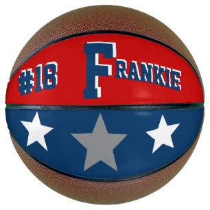 Monogram Blue, Red, & Grey Basketball