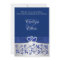 Monogram Blue, Silver Floral Wedding Invitation