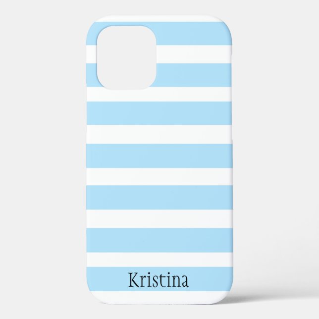 MONOGRAM BLUE STRIPED iPHONE CASE (Back)