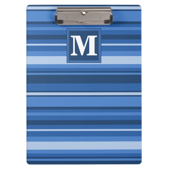 Monogram blue stripes clipboard (Front)