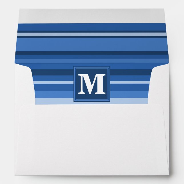 Monogram blue stripes envelopes (Back (Bottom))