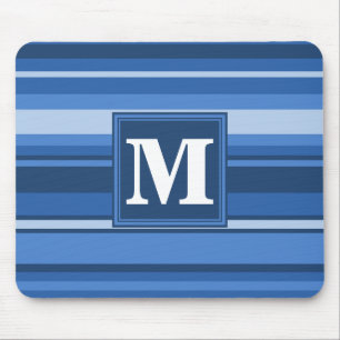 Monogram blue stripes mouse mat