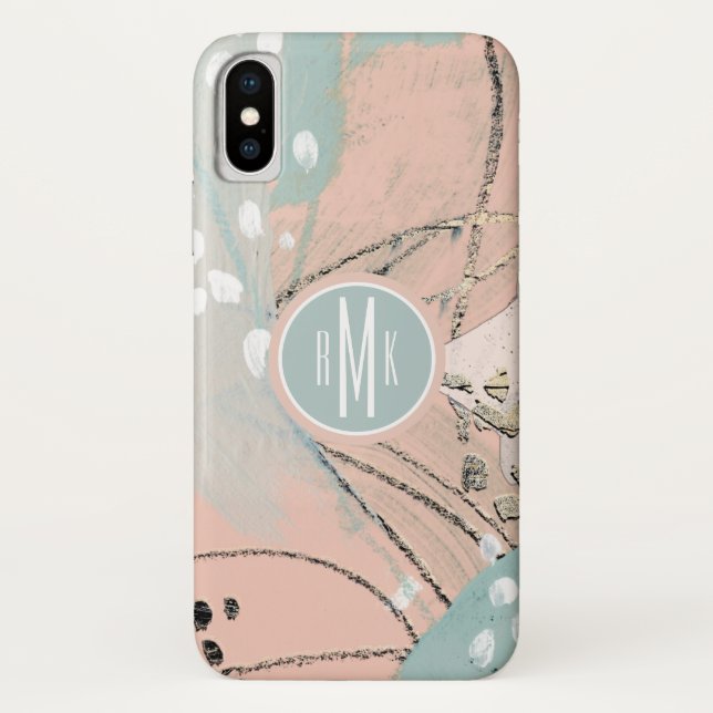 Monogram | Blush & Gold I Case-Mate iPhone Case (Back)