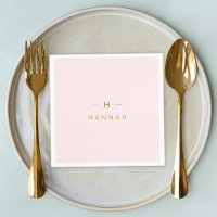 Monogram Blush Pink | Elegant Gold Minimalist