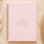Monogram Blush Pink | Elegant Gold Minimalist Planner<br><div class="desc">A simple stylish custom monogram design in a gold modern minimalist typography on an elegant pastel blush pink background. The monogram initials and name can easily be personalised along with the feature line to make a design as unique as you are! The perfect bespoke gift or accessory for any occasion....</div>