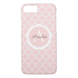 Monogram Blush Pink Geometric iPhone 8/7 Case