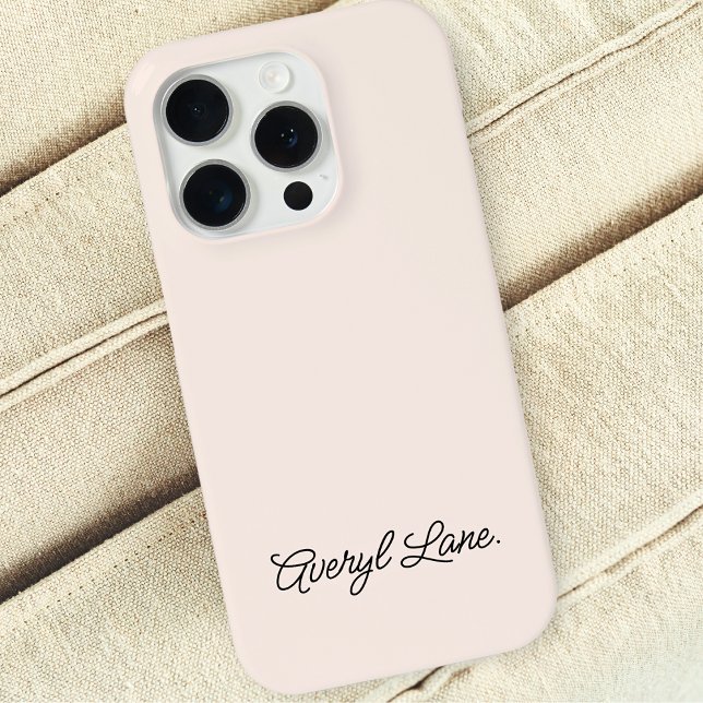 Monogram Blush Pink Modern Feminine Minimalist Case-Mate iPhone Case (Creator Uploaded)