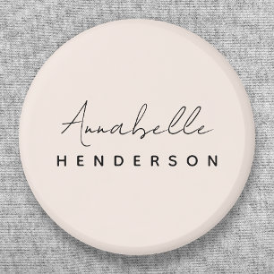 Monogram Blush Pink   Modern Minimalist Feminine 6 Cm Round Badge