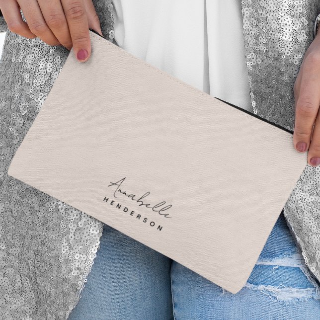 Monogram Blush Pink | Modern Minimalist Feminine Accessory Pouch (Creator Uploaded)