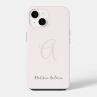 Monogram Blush Pink Modern Minimalist Feminine