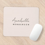 Monogram Blush Pink | Modern Minimalist Feminine Mouse Mat<br><div class="desc">A simple stylish custom monogram design with a modern minimalist handwritten script typography paired with a block typography in black on an elegant pastel blush pink background. The monogram name can easily be personalised to make a design as unique as you are! The perfectly personal gift or accessory for any...</div>