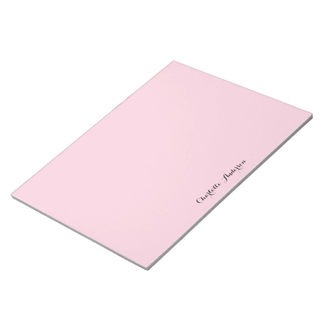 Monogram Blush Pink | Modern Minimalist Feminine Notepad (Angled)