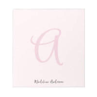 Monogram Blush Pink Modern Minimalist Feminine