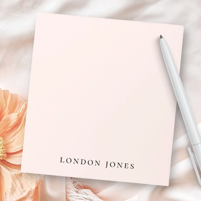 Monogram Blush Pink Modern Minimalist Feminine Notepad (Creator Uploaded)