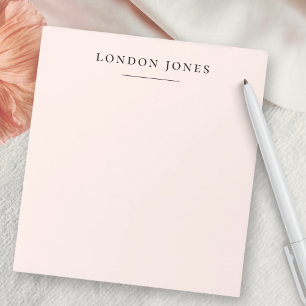 Monogram Blush Pink Modern Minimalist Feminine Notepad