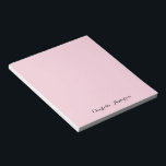 Monogram Blush Pink | Modern Minimalist Feminine Notepad<br><div class="desc">A simple stylish custom monogram design with a modern minimalist handwritten script typography in black on an elegant blush pink background. The monogram name can easily be personalised. The perfectly personal gift or accessory for any occasion!</div>