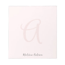 Monogram Blush Pink Modern Minimalist Feminine