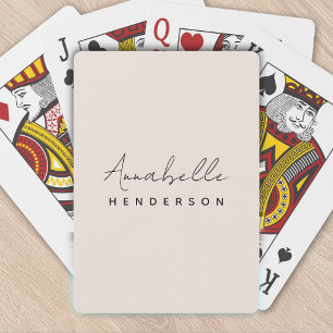 Monogram Blush Pink   Modern Minimalist Feminine Playing Cards