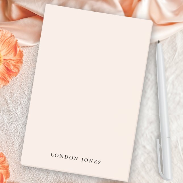 Monogram Blush Pink Modern Minimalist Feminine Post-it Notes (Creator Uploaded)