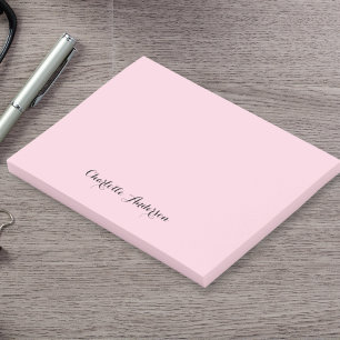 Monogram Blush Pink   Modern Minimalist Feminine Post-it Notes