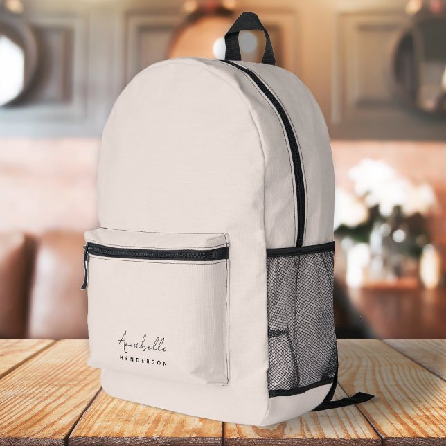 Monogram Blush Pink | Modern Minimalist Feminine Printed Backpack (Creator Uploaded)