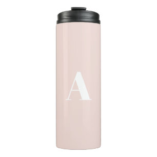 Monogram blush pink white chic thermal tumbler