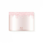 Monogram Blush Rose Gold Dripping Glitter Metallic