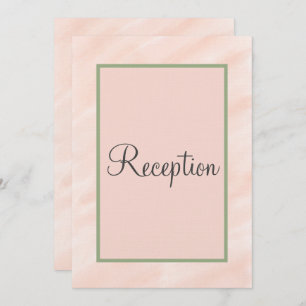 Monogram Blush Sage Green Watercolor Reception Invitation
