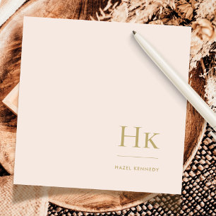 Monogram Blush Simple Feminine Social Notecard