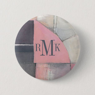 Monogram Blushing Bride 6 Cm Round Badge