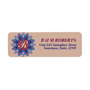 Monogram Bohemian Earth Address Label