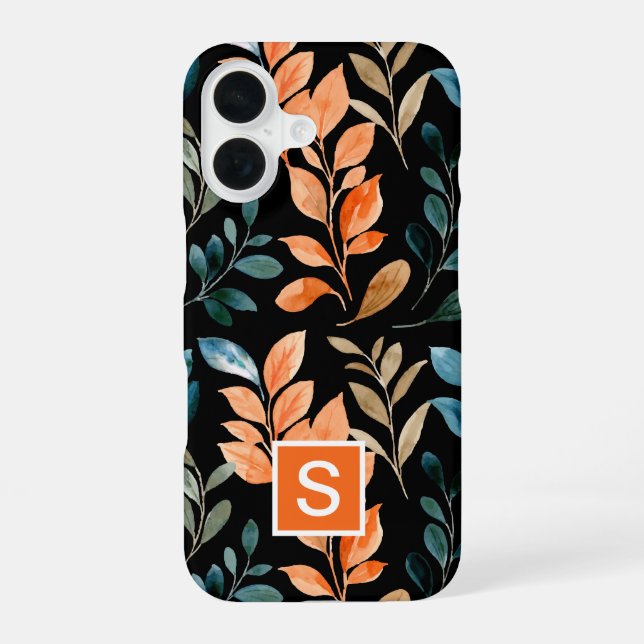 Monogram Boho flower iPhone 16 Case (Back)