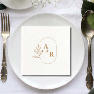 Monogram Boho Terracotta Custom Wedding Paper Napkin