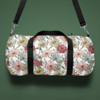 Monogram Boho Wild Flower Floral Pattern
