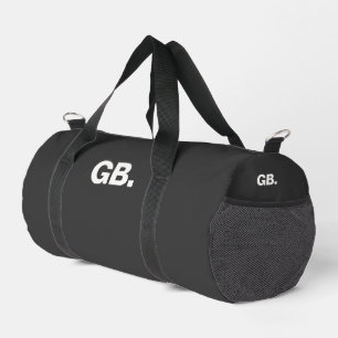 Monogram Bold Modern Minimal Black Duffle Bag