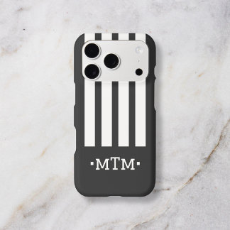 Monogram Bold Modern Stripe Black
