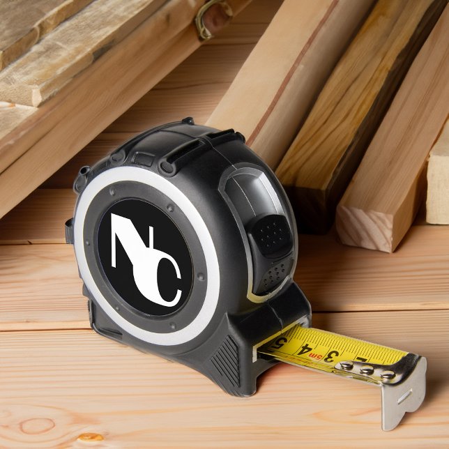 Monogram Bold Overlapping Initials Black and White 1 (Monogrammed with modern interlocking double initials - great gift for carpenter or other tradesman)