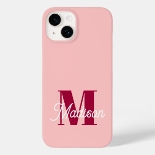 Monogram Bold Pink Personalised Initials Case-Mate iPhone 14 Case