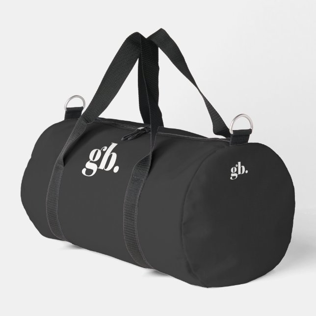 Monogram Bold Vintage Black Duffle Bag (Left Corner)