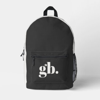 Monogram Bold Vintage Black Printed Backpack