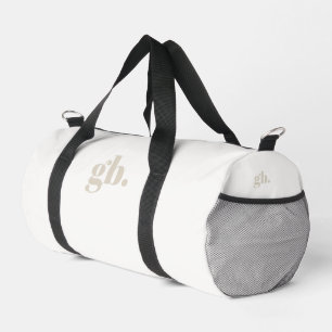 Monogram Bold Vintage Elegant Ivory Duffle Bag