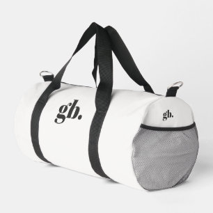Monogram Bold Vintage Elegant White Duffle Bag