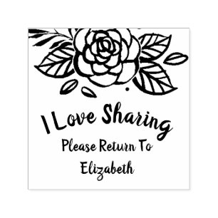 Monogram Book Club Return Rose Lending Library Self-inking Stamp