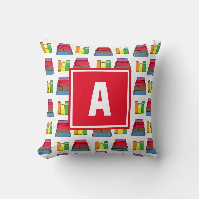 Monogram Book Pile Pattern Cushion (Front)