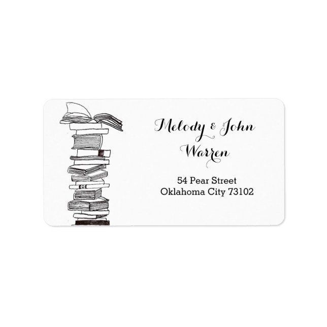 Monogram Booklover Business Address Label (Front)
